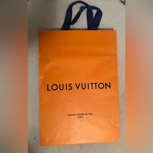 2 Authentic Louis Vuitton Bold Orange Shopping Bags